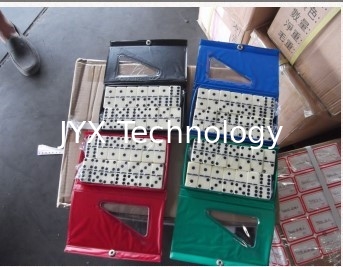 Insieme di domino, melammina materiale, 28pcs totale, doppio sei, imballato in contenitore di PVC, dimensione: 48x24x7mm, parte: JYX-D1681 fornitore